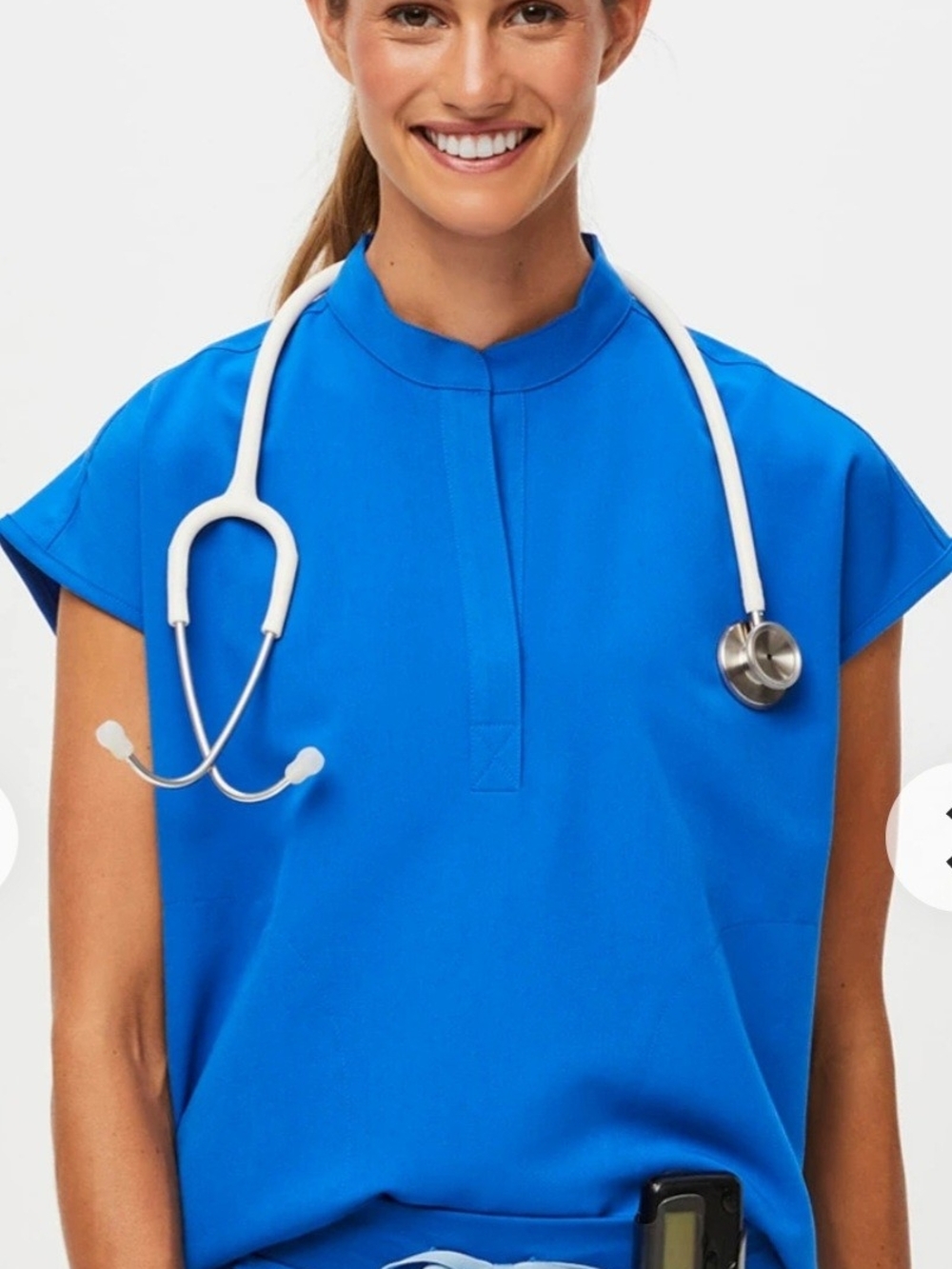 Figs Women’s Mandarin Neck Medical Tunic in Royal Blue